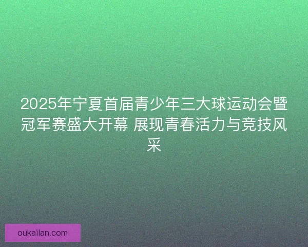2025年宁夏首届青少年三大球运动会暨冠军赛盛大开幕 展现青春活力与竞技风采